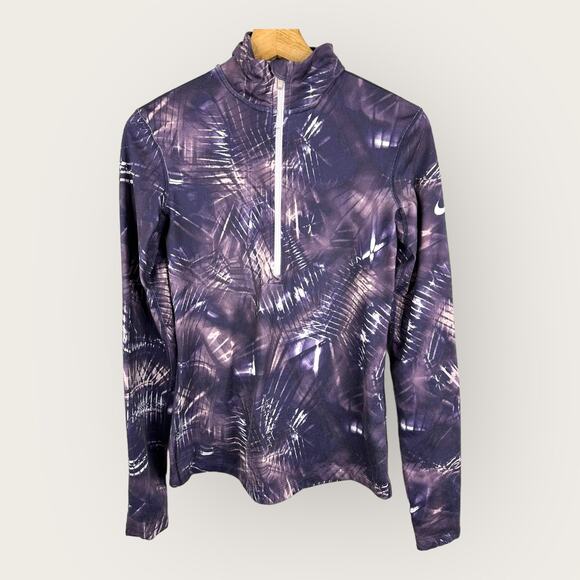 Nike Pro Womens size Small Warm Dri-Fit Half Zip Jacket Pullover Purple Dynasty - Picture 2 of 11